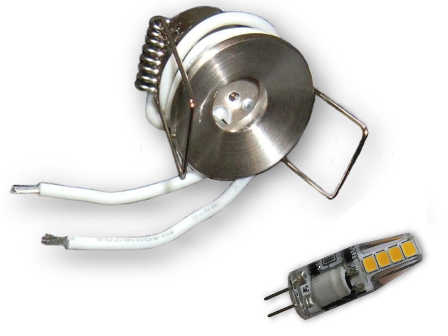 10er Set - 2W-ME G4 LED Sternchen 30mm - alu geb. (inkl. SCH-30W Trafo) von C-Light GmbH