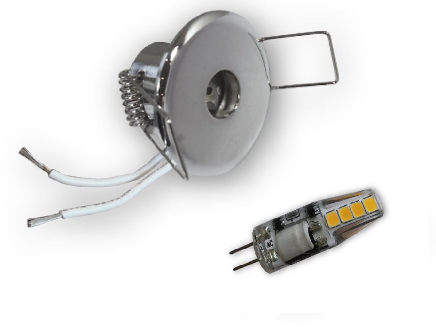 10er Set - 2W-ME G4 LED Sternchen 40mm chrom (inkl. SCH-30W Trafo) von C-Light GmbH