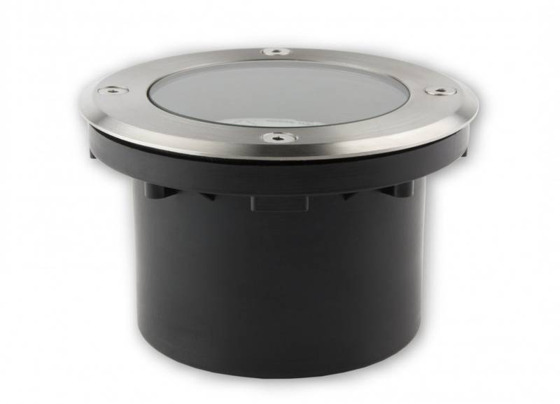 LED Bodeneinbaustrahler Flach Edelstahl IP65 230 V Rund 5 W GX53 warm weiß von C-Light GmbH