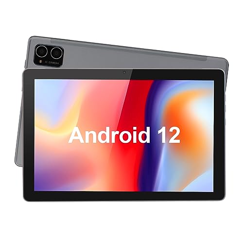 C idea 10-Zoll-Tablet, Android 12-Tablet-PC mit 64 GB ROM, 3 GB RAM und 128 GB erweiterbar, kratzfestes HD-IPS-Display/Octa-Core-Prozessor/Gesichtsentsperrung/GMS-Zertifiziert (Grau) von C idea