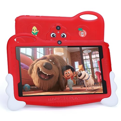 C idea 7-Zoll-Kinder-Tablet, Android 13-Tablet für Kinder von 3 bis 7 Jahren, 32 GB ROM + 32 GB erweiterbarer Speicher mit Google Play/Kindersicherung, elektrisches Lernen für Kinder (rot) von C idea