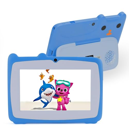 C idea Android 12-Tablet, 7-Zoll-Kinder-Tablets im Alter von 3–7 Jahren, 32 GB RAM, 2 GB ROM (erweitert auf 32 GB)/IWAWA vorinstalliert für Bildung und Unterhaltung für Kleinkinder (blau) von C idea