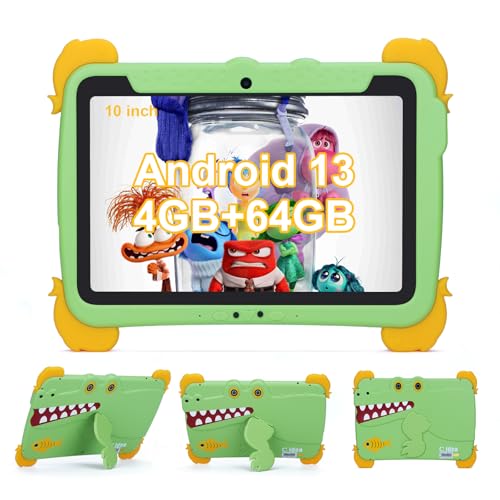 C idea Kinder Tablet, 10,1-Zoll-Tablet für Kinder mit Android 13, Kinder Tablet 4GB RAM 64GB ROM (1TB TF), 1280 * 800 FHD Großbildschirm Tablet, 6000mAh Akku, Unterstützung 5G/2.4G WiFi (Grün) von C idea