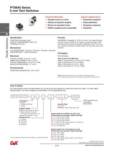 C & K Switches PTS645SL502LFS C & K Switches PTS645SL502LFS von C & K Switches