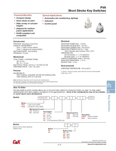 C & K Switches PVA2OAH11.7NV2 1St. von C & K Switches