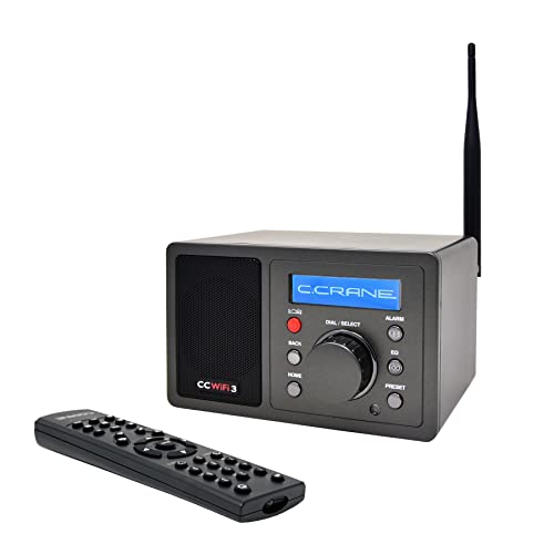 JZG C. Crane CC WiFi 3 Internetradio mit Skytune, Bluetooth-Empfänger, Uhr und Alarm mit Fernbedienung, Zugriff auf Tausende von Radiosendern weltweit von C.Crane