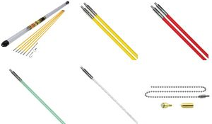 C.K Einziehstangensatz MightyRod PRO, Startersatz, 5 m bestehend aus 5 Stäben à 1 m, Kabelhaken, Ring & flexibler - 1 Stück (T5420) von C.K Tools