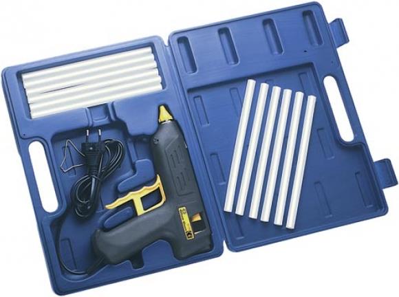 C.K Heißklebepistole-Set, in praktischer Transportbox gewährleistet schnelle Aufheizung und guten Klebstoffluss (T6216) von C.K Tools