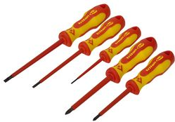 C.K Schraubendreher-Satz Triton, 5-teilig, Schlitz - Pozi bestehend aus: Schlitz 2,5 x 75 - 4,0 x 100 - 5,5 x 125 mm, (T4729) von C.K Tools