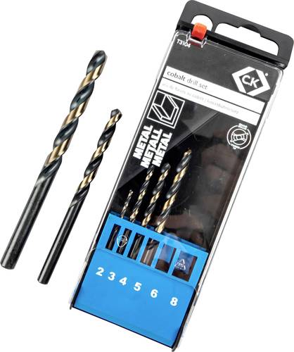 C.K T3104 Mehrzweckbohrer 6teilig 2 mm, 3 mm, 4 mm, 5 mm, 6 mm, 8mm 1 Set von C.K