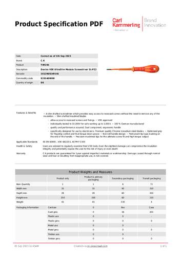 C.K VDE Ultra-Slim Elektriker Kreuzschlitz-Schraubendreher Größe (Schraubendreher) 4.5mm Klingenl� von C.K