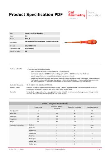 C.K VDE Ultra-Slim Elektriker Kreuzschlitz-Schraubendreher Größe (Schraubendreher) 4.5mm Klingenl� von C.K