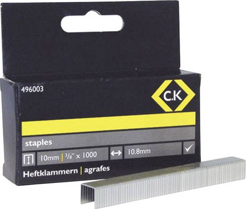 C.K 496003 Tackerklammern Typ 140 1000 St. Abmessungen (L x B) 10mm x 10.5mm von C.K