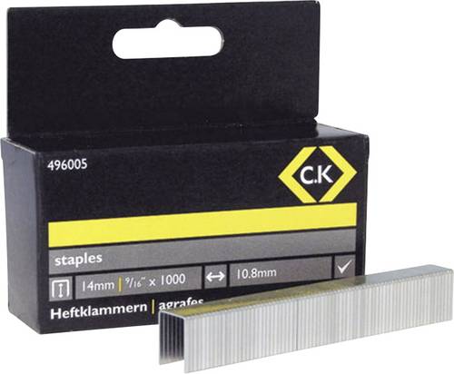 C.K 496005 Tackerklammern Typ 140 1000 St. Abmessungen (L x B) 14mm x 10.5mm von C.K