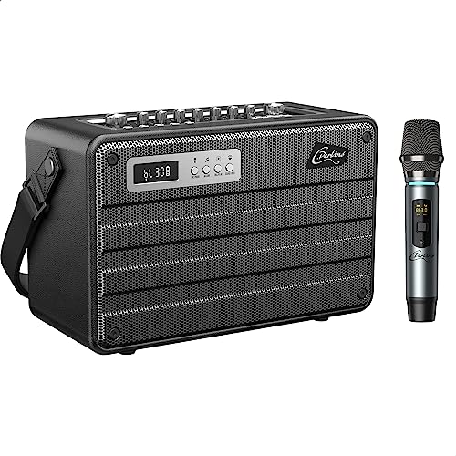 C.Perkins - ROADY-FL - Das professionelle 100W batteriebetriebene ALL-IN-ONE mit 1 drahtlosen UHF-Mikrofon und einer Reihe von Funktionen - Bluetooth, USB, Klinke, Micro-SD - Schwarzes Leder von C.Perkins