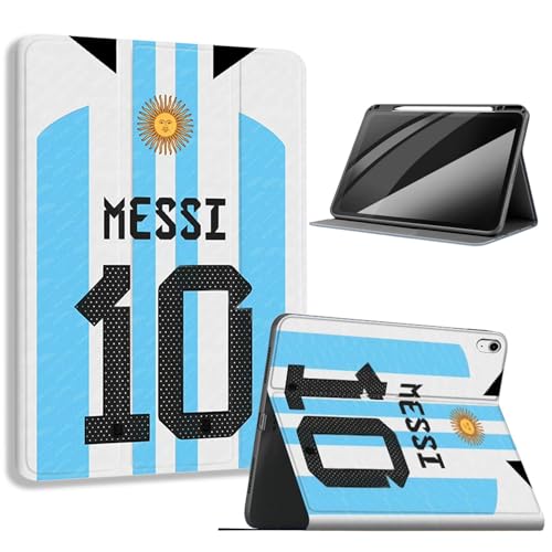 ZERMU Schutzhülle für iPad (A16) 11. / 10. Generation 2025/2022, Mess%i #10 Argentinien-Fußball-Hülle, stoßfest, magnetisch, mit Stifthalter, Multi-Winkel-Ständer, Touch-ID-Unterstützung von C0KC0IP