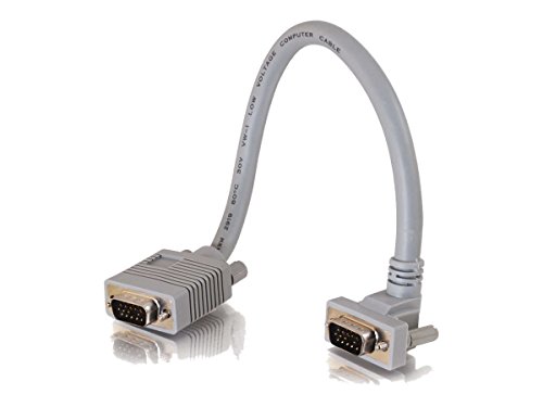 C2G 0,5M Premium HD15 SXGA VGA auf VGA Monitorkabel mit 90-Grad-Stecker. VGA-Stecker auf VGA-Computerkabel mit 90-Grad-Winkel von C2G