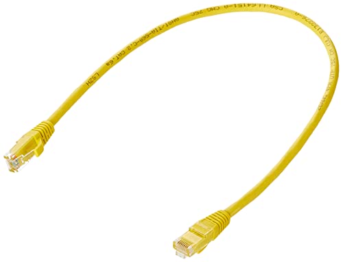 C2G 0. 5M Cat6A Ethernet RJ45 Hohe Geschwindigkeit Netzwerkkabel, LAN Leitung Snagless UTP LSZH-Gelb von C2G