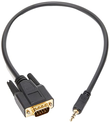 C2G 0. 5M DB9 mannlichen to 3. 5 Aux Adapter, 3. 5mm Jack to RS232 DB9 Serial Control Kabel Schwarz, 87187 von C2G