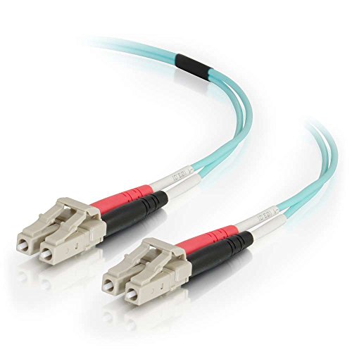 C2G 01006 OM4 Glasfaserkabel – LC-LC 50/125 Duplex Multimode PVC-Faserkabel, Aqua (10 m) von C2G