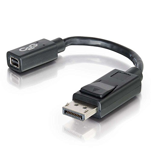 C2G 15cm DisplayPort Stecker auf Mini DisplayPort Buchse Kabeladapter. 4K Mini DisplayPort Kompatibel mit Apple Displays, Microsoft, Dell, HP, Intel, Lenovo schwarz von C2G