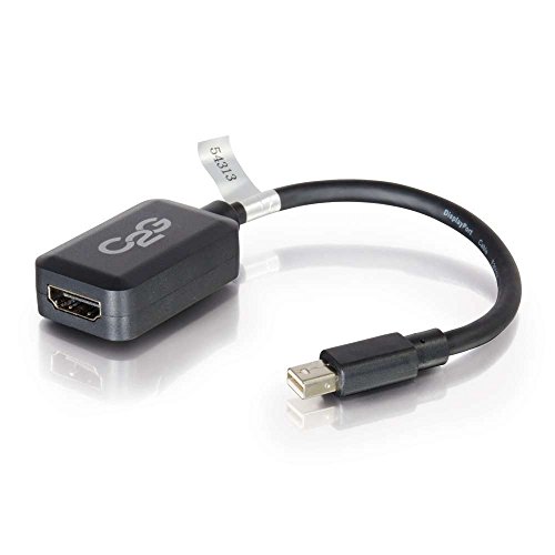 C2G 20CM Mini DisplayPort/Thunderbolt mannlichen to HDMI weibliche 1080P Adapter Schwarz, Full HD Mini DP Compatible with Apple MacBook, Mac Mini, Mac Pro, Microsoft Surface Pro, Dell XPS and More von C2G