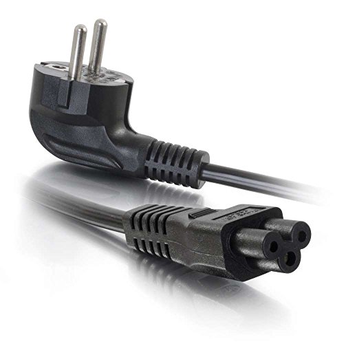 C2G 2M C5 Laptop Strom Kabel (IEC60320C5 to CEE 7/7) 6 Foot Cloverleaf Strom Cord Schwarz von C2G