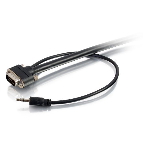 C2G 50228 Select VGA + 3,5 mm Stereo-Audio- und Videokabel, M/M, Unterputz, CMG-geprüft, Schwarz (7,62 m) von C2G