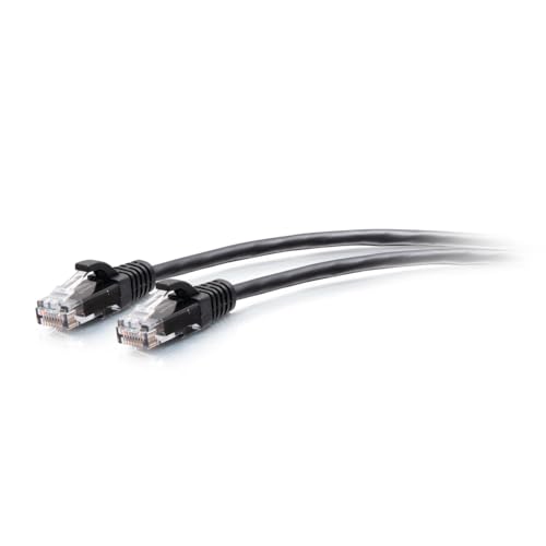 C2G CAT6A Ethernet-Kabel, extra flexibel, schmal, ideal für Router, Modem, Internet, WLAN-Boxen, Xbox, PS5, Smart TV, SKY Q, IP-Kamera, ultraschnelle Internetgeschwindigkeiten, Schwarz von C2G