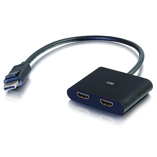 C2G DisplayPort™ 1.2 to Dual HDMI® MST Hub 4K Doppelmonitor MST Hub, DP Multi-Stream Transport (MST) Multiple Monitor Splitter, Schwarz, 84293 von C2G
