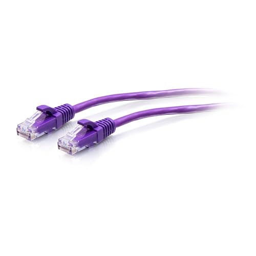 C2G Ethernet-Kabel (Cat6A, extra flexibel, schmal, ideal für Router, Modem, Internet, WLAN-Boxen, Xbox, PS5, Smart TV, Sky Q, IP-Kamera, 1,5 m) Violett von C2G