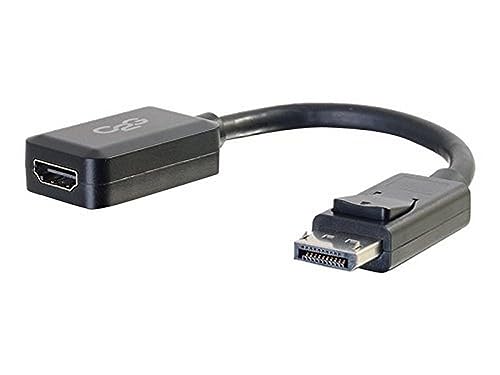 C2G Legrand DisplayPort auf HDMI, Stecker auf Buchse, Displayport Kabel, Schwarz, 8 Zoll Digital Display Kabel, 1 Stück, 54322 von C2G