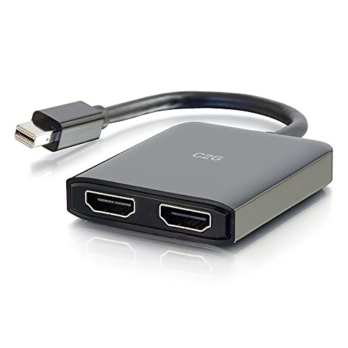 C2G Mini DisplayPort™ 1.2 to Dual HDMI® MST Hub 4K Doppelmonitor MST Hub, Mini DP Multi-Stream Transport (MST) Multiple Monitor Splitter,Schwarz, 84292 von C2G