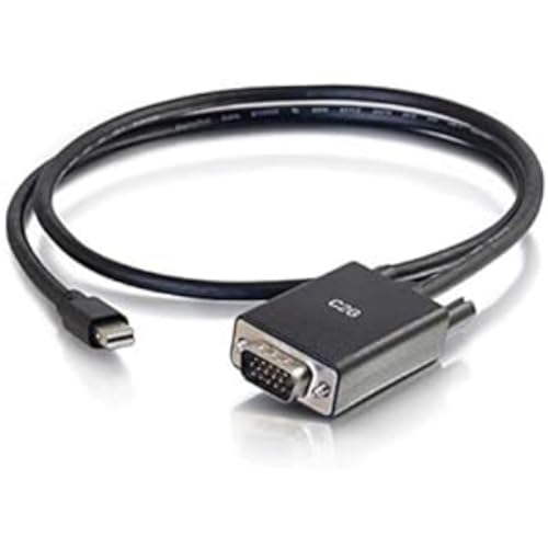 C2G Mini DisplayPort/Thunderbolt-2 Stecker auf VGA HD15 Stecker Aktiv-Adapter Computer-Monitor-Kabel (1. 8M, Schwarz) von C2G