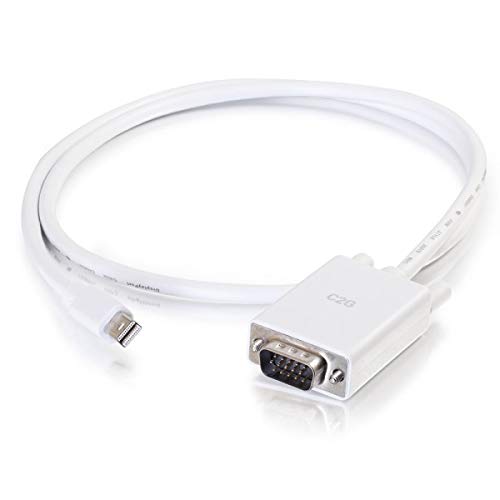 C2G Mini DisplayPort/Thunderbolt-2 Stecker auf VGA HD15 Stecker Aktiv-Adapter Computer-Monitor-Kabel (1. 8M, Weiß) von C2G