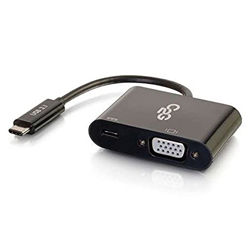 C2G USB Adapter Video Adapter mit Strom USB C auf VGA schwarz Kabel zu Go 29533 von C2G