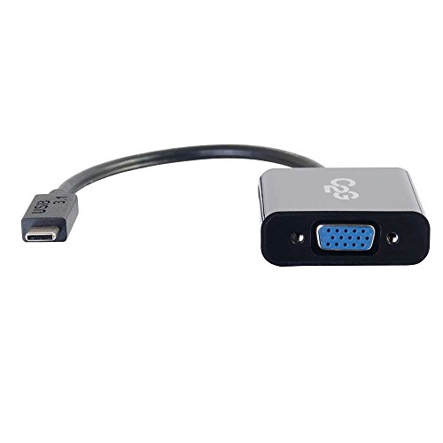 C2G USB-C-auf-VGA-Adapter fàur Mac, Lenovo und mehr, Full-HD-USB-3. 1-USB-C-auf-VGA-HD15-Adapter, schwarz von C2G