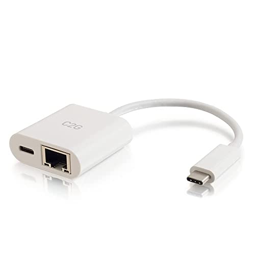 C2G USB-C-zu-Ethernet-Adapter mit Strom Delivery - Weiß - Netzwerkadapter - USB-C - Gigabit Ethernet x 1 - Weiß von C2G