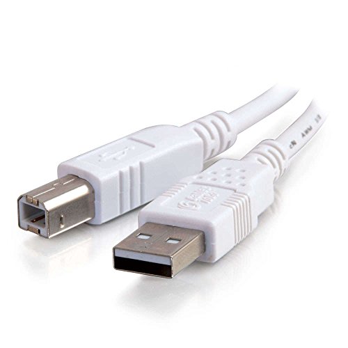 C2G USB-Druckerkabel, USB 2. 0 A auf B Kabel. Kompatibel mit Druckern und Scannern von HP, Epson, Brother, Samsung, Cannon und allen anderen USB A/B-Geräten (1M, Weiß), 81560 von C2G
