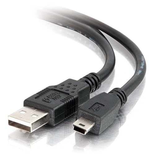 C2G USB-Kabel (1 m, USB 2.0, A-Stecker auf Mini-B-Stecker), für Datenübertragungen und zum Aufladen von Smartphones, Kameras, MP3-Playern, PDAs und anderen Geräten mit Mini-B-Anschluss, schwarz von C2G