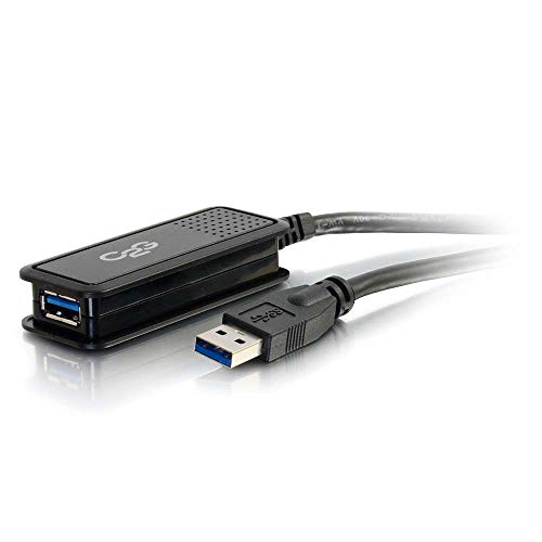 Legrand – C2G USB-A-Stecker auf A-Buchse, Hochgeschwindigkeits-Verlängerungskabel, 5 Meter USB-Verlängerungskabel, 4,8 m, schwarzes USB-langes Verlängerungskabel, 1 Stück, C2G 39939 von C2G