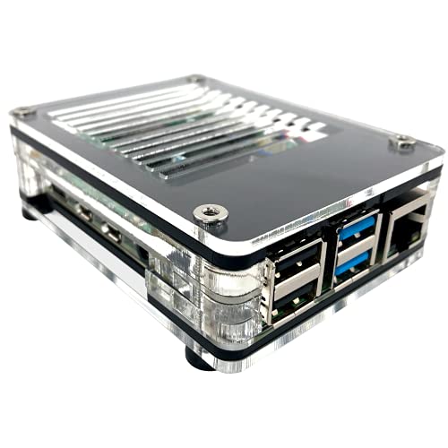C4Labs Zebra PoE + Case Kit für Raspberry Pi 4B oder 3B+ und PoE+ Hat oder offizielle PoE Hat - Black Ice von C4Labs
