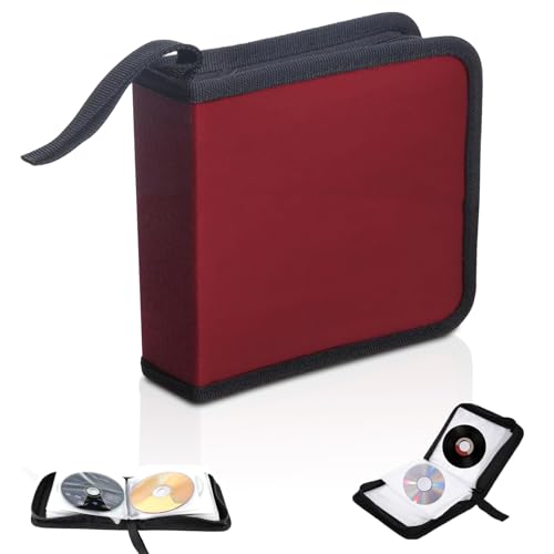 CAAGGMM CD-Tasche, Tasche für 40 Discs, CD/DVD-Tasche Aufbewahrungsschutz, CD DVD Discs Aufbewahrungstasche, CD-Aufbewahrungstasche für Haus und Auto, Geeignet für CD Lagerung und Organisation (Rot) CAAGGMM CD-Tasche, Tasche für 40 Discs, CD/DVD-Tasche Aufbewahrungsschutz, CD DVD Discs Aufbewahrungstasche, CD-Aufbewahrungstasche für Haus und Auto, Geeignet für CD Lagerung und Organisation (Rot) von CAAGGMM