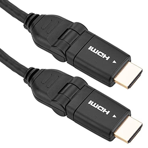 BeMatik - HDMI-A Stecker auf HDMI-A Stecker 1m mit 180-Grad-Drehung von CABLEMATIC