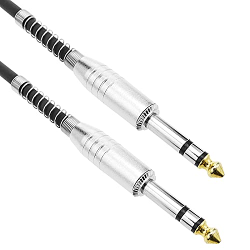 BeMatik - Instrument Mikrofon Stereo-Audio-Kabel 6,3-mm-Klinkenbuchse TRS Stecker auf Stecker 2m von CABLEMATIC