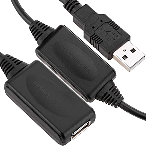 BeMatik - Verlängerung Kabel USB 2.0 15m Typ A Stecker an Buchse mit stromversorgung von CABLEMATIC