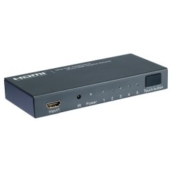 Cablematic Amplified HDMI Selector mit Fernbedienung (5 IN > 1) von CABLEMATIC