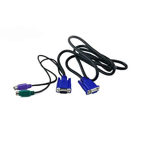 Cablematic – Spezielle Kabel 3-in-1 VGA/PS2 5 m (HD15H/HD15 M + + HD15 F MD6-Steckern) von CABLEMATIC