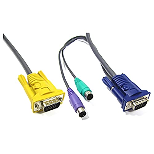 BeMatik - Spezielle Kabel 3 in 1 VGA/PS2 5m (HD15M/HD15M+MD6M+MD6M) von Cablematic