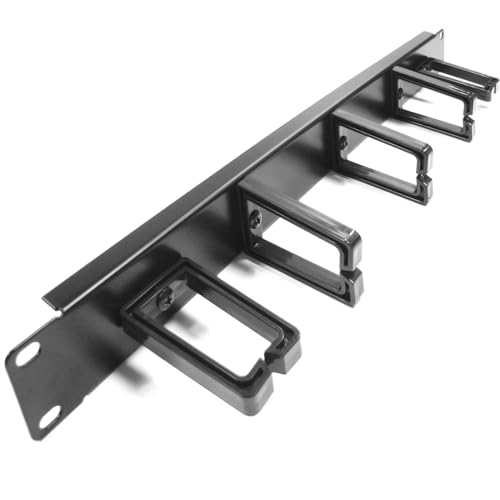 RackMatic - Kabelordner Rack 19" 1HE Kabelmanagement mit 2+3 Ringen Rangierpanel von Cablematic